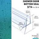 Shower Door Bottom Seal, 2 PCS 3/16" x 36" Shower Door Sweep for 3/16 Inch Glass, Frameless Glass Door Seal Strip,Stop Shower Leaks and Create a Water Barrier (5MM)