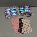 6 Pack Fashion Reading Glasses for Women Men Blue Light Blocking Oversized Square Readers with Spring Hinge, +2.0