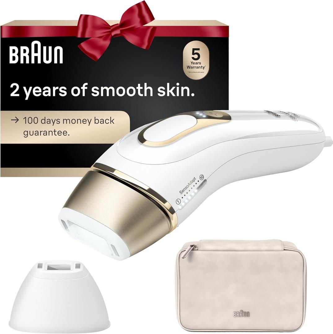 Braun IPL, Silk·Expert Pro 5, IPL Hair Removal for Women and Men, Permanent Laser Hair Reduction At-Home, 2 Heads, Pouch, IPL5137