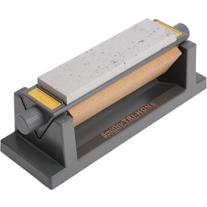 Smiths TRI6 Arkansas Tri-Hone Stone Sharpening System Grey 6 Fine, Medium, & Coarse Stones 3-Way Honing Nonslip Rubber Feet Restore Tools, Hunting, Kitchen, Fishing & Pocket Knives