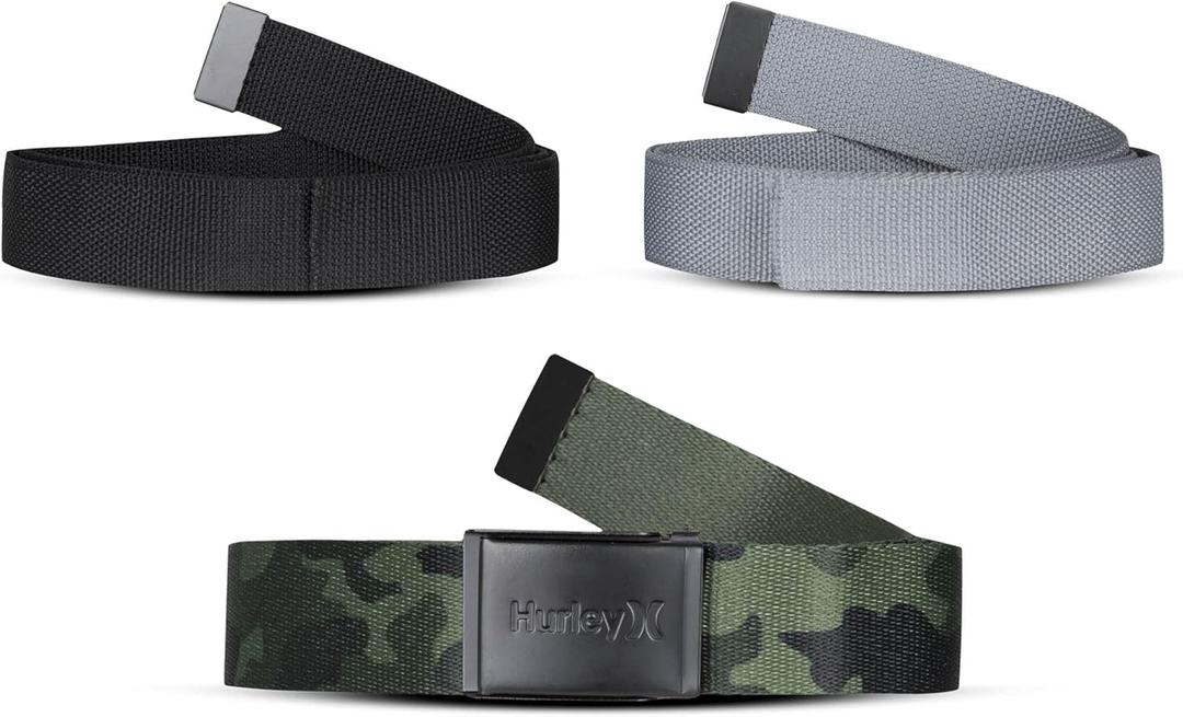 Hurley Men's Belts (3-pack)
