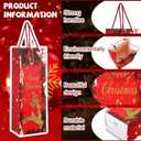 SilTriangle 50 Pack Christmas Wine Gift Bags Bulk with Tissue Papers and Tags Wine Bottle Wrap Bags with Handles for Xmas Holiday Gift Wrapping, 10 Designs, 14.2 x 4.7 x 3.5 Inches