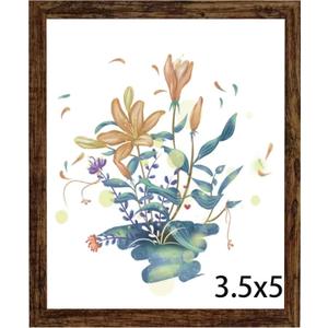 BESCRCL 3.5x5 Picture Frame, Photo Frame for Wall Mounting or Tabletop Display, Brown