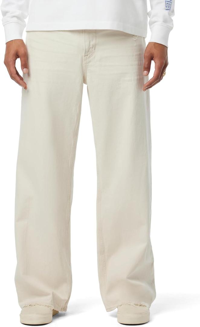 Hudson Mens Luca Loose Fit Wide Leg Denim Pant (32, White Sands)