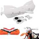 JFG RACING Dirt Bike Handguards,Motorcycle 7/8'' and 1 1/8'' Hand Guards Aluminum Universal for Dirt Pit Bike MX Motocross Supermoto Racing ATV Quad KAYO - White