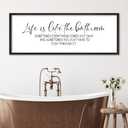 Surfapans Life Is Like The Bathroom Wall Decor, 32"x12" Funny Motivational Humor Quote for Rustic Restroom Toile Plaque, Farmhouse Large above the Bathtub Wooden Framed Art Hanging Sign (Black)