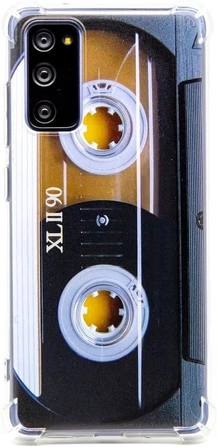 Case for Galaxy S20 FE with Reinforced Corners TPU Soft Bumper Retro Music Cassette Tape Case Compatible with Samsung Galaxy S20 FE