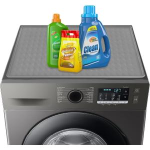 Washer and Dryer Covers for the Top, 23.6"" x 19.7"" Dryer Top Protector Mat, Silicone Rubber Mat Waterproof Non-Slip Heat-Resistant Washing Machine Top Protector for Laundry Room, Grey