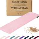 Qomfor Microwave Heating Pad - Large Microwavable Wheat Bag Heat Pack for Neck and Shoulders, Pain Relief, Back Pain, Arthritis, Period Cramps - Reusable Lavender Heating Pad (Pink)