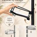 ALLZONE Corner Shower Caddy Tension Pole, 4 Hang-On Basket with Mixed-Height Shelves for Various Bottle Sizes, Extra Hooks & Soap Holder, Rustproof Stainless Steel, Fits 34116 Inch, Black/White