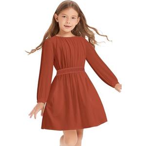 tiny sugar Girls Floral Smocked Waist Dress Church Holiday Playwear Soft Midi Dress with Pockets Size 7