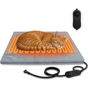 Pet Heating Pads for Cats & Dogs Outdoor Indoor, 17.7 * 17.7inches Puppy Cat Heating Pad Bed Mat Outdoor Waterprooof, Heated Dog Blanket Bed Outside, Gifts for Cats Puppy in Winter