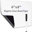 Small Magnetic Dry Erase Board Sheet for Fridge, 6"x8" Erasable Refrigerator WhiteBoard for Kitchen, Mini White Board Planner, Include 1 Markers