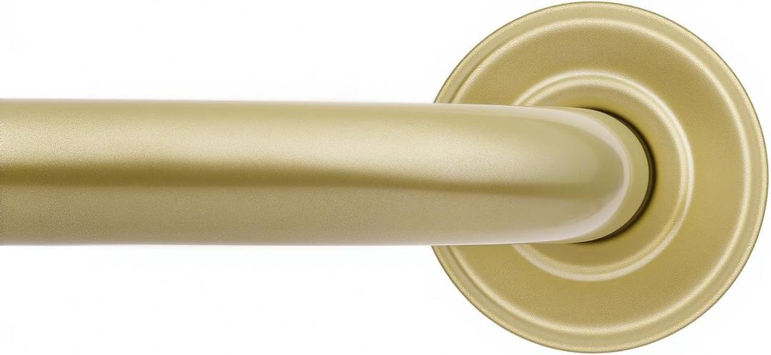 Wrap Around Blackout Curtain Rods for Windows 32 to 90 Inches, 1 Inch Diameter Adjustable Heavy Duty Gold Curtain Rod for Bedroom, Living Room, Patio