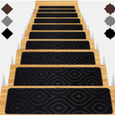 Stair Treads for Wooden Steps 15pcs - 8x30in Carpet Stairs Runner Indoor Non-Slip Stair Mats for Kids Elders and Pets (Flower Brown)