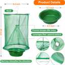 8 Pack Fly Traps Outdoor Hanging, Ranch Fly Traps with Food Bait Tray, Fly Catcher Cage for Indoor or Outdoor Family Farms, Park