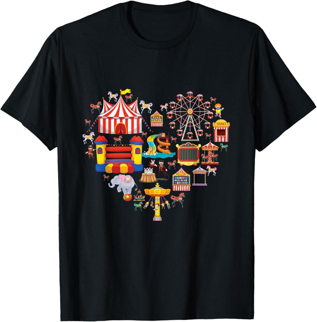 Circus Love Heart Ringmaster Party Circus Men Women Kids boy T-Shirt, Small
