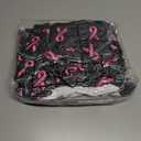 Jiuguva Breast Cancer Awareness Socks Wristbands Set Camo Pink Ribbon Crew Socks (kids sizes) Black Wristbands for Sports