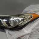 Headlight Assembly for Hyundai Elantra 2011 2012 2013, Driver Side Halogen Headlamp with Clear Lens Black Housing Amber Reflector (All Bulbs Included), 1 PC,92101-3y000 HY2503161