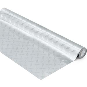 Faccito Diamond Plate Contact Paper, Silver Metallic Peel & Stick Vinyl Roll, Durable Scratch & Water Resistant DIY Wrap for Cabinets, Tool Boxes, Walls, Garage & Rv(24 Inch X 30 ft)