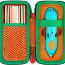 Aenllosi Storage Case Compatible with 3Doodler Start+ Essentials (2024) 3D Pen,Holders for 3D Printing Filament Refill Pack and USB Cable (Only Case,Orange & Green Zipper)