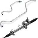 Rack Pinion Transfer Lines Compatible With 2008-2014 Chevrolet Silverado/Tahoe/Suburba/Avalanche, 2008-2014 GMC Sierra/Yukon/Cadillac Escalade ESV, Hard lines on Rack Replacement For#15254059 15254058