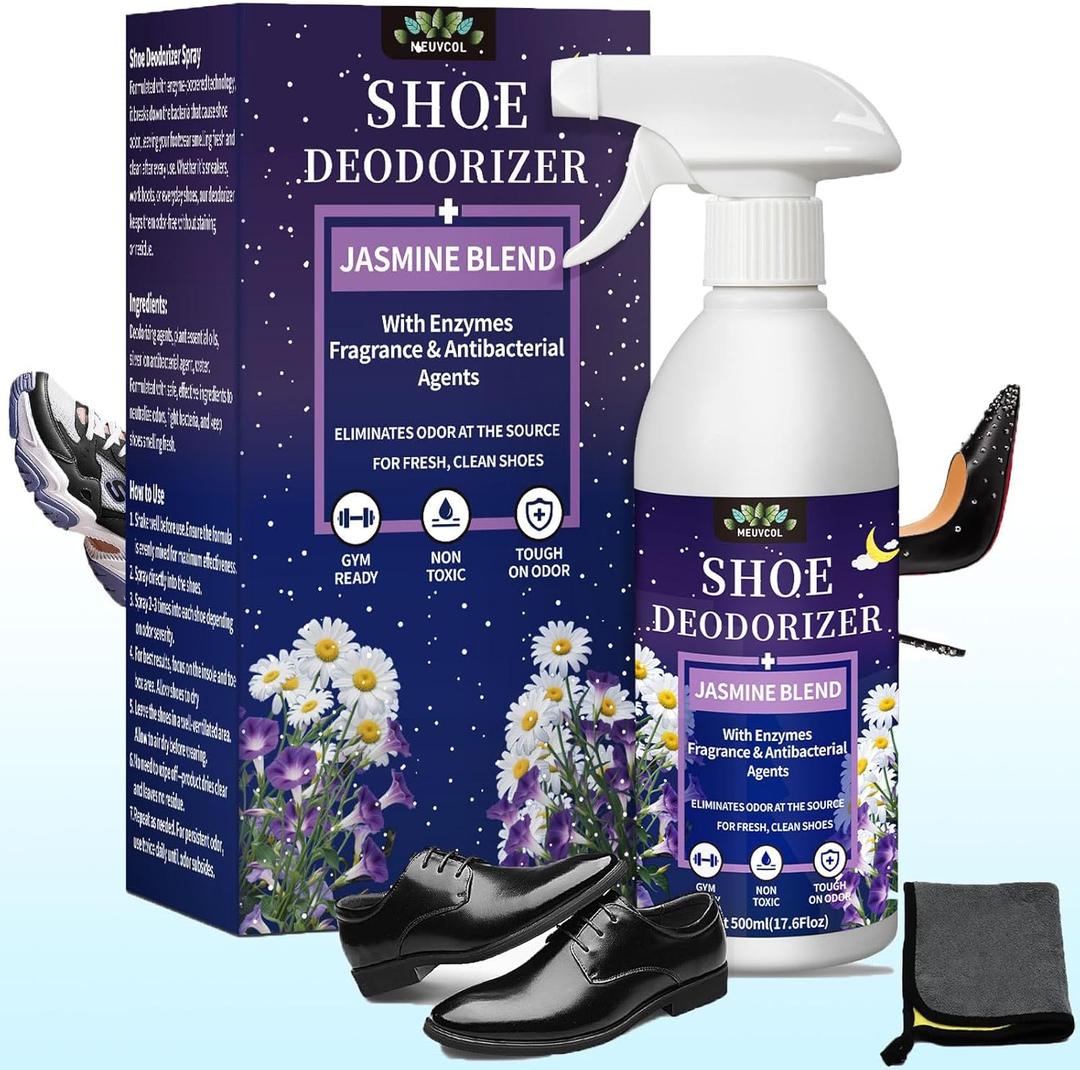 Shoe Deodorizer Spray  17.6 Floz Powerful Odor Elimination For Shoe, Sneaker, Boot, Cleats & Leather  Long Lasting Shoe Odor Spray For Smelly Sandals, Freshener & Smell Remover for Stinky Footwear