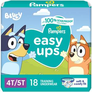 Pampers Training Pants - Easy Ups Boys & Girls Bluey - Size 4T-5T, 18 Count, Children's Potty Underwear 