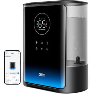 Dreo 8L Smart Humidifiers for Bedroom 600ft, 80H Runtime Warm&Cool Supersized Mist Humidifier for Large Room Indoor, Quiet Whole House humidifier for Baby, Plants, with Alexa/Google, Black, HM717S