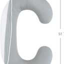 Pregnancy Pillow Cover C Shaped (ONLY Pillowcase), Full Body Pillowcase for Maternity Pillow, Super Soft Fabric, Universal Fit, Grey