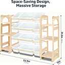 Toy Storage Organizer with 6 Shelves and 12 Bins, Toy Organizers and Storage Shelf with Bookshelf and Bookcase, Toys Box for Kids Room & Playroom & Bedroom & Nursery, 53.9"x31.5"x11"