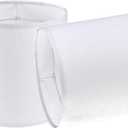Set of 2 White Tall Linen Drum Lamp Shades Modern Lamp Shade 10" Top x 10" Bottom x 10" High (Spider) Medium Lampshade for Table & Beside Lamp - Lampshades Replacement By GO&SO