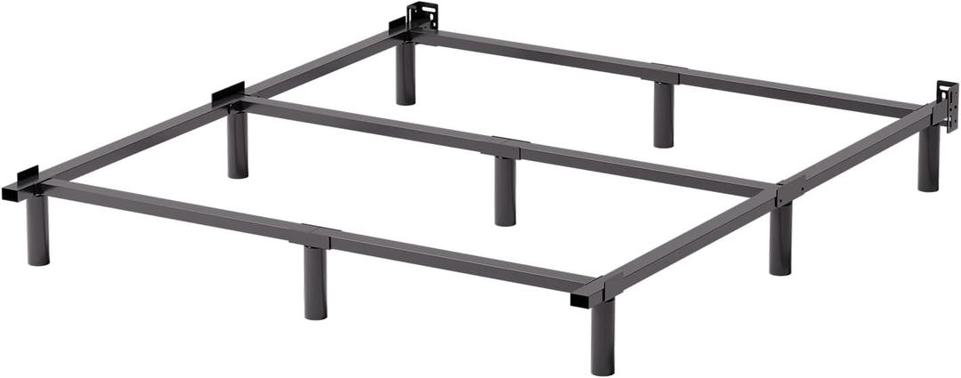 Metal Queen Bed Frame, 7 Inch Hith Bed Base Support for Box Spring and Mattress Foundation, Heavy Duty Basics Bed Frames, Noise Free, Easy Assembly, Black