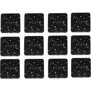 12 Packs 3.94" x 3.94" x 0.6" Treadmill Mat Pads for Walking pad, Exercise Bike,Exercise Equipment, Noise Reduce & Shocking Absorbing Rubber & Eva Mat for Protect Floors Black