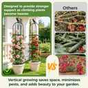 1pcs Garden Obelisk Trellis for Climbing Plants Outdoor, Tomato Cages for Garden, Metal Rustproof Plant Support Trellis for Potted Plants, Rose, Vine, Vegetable for Outdoor & Indoor Use (Black)