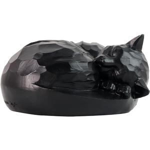 Cat Urn, Sleeping Pet Urn, Pet urn for Cats Ashes, Cremation Cat Ashes Urn, Funeral urn for Cats, Pet Memorial Keepsake Urns (Black)