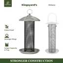 Kingsyard Finch Feeders for Outdoors Hanging, Metal Mesh Tube Bird Feeder for Nyjer/Thistle Seed, 2.5 lbs Large Capacity (Grey)