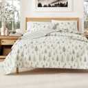 Great Bay Home 3-Piece Reversible Forest Cabin Bedspread Queen Quilt. All-Season, Comfortable, Soft Quilt Set - Truckee (Lodge Trees)