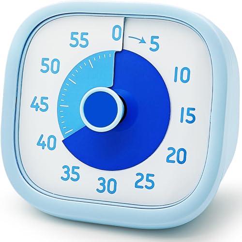 Visual Timer for Kids, 60 Minute Countdown Timer with Silent Operation for Homeschool Supplies, Time Management Tool for Kids Desk, Homework, Study, Classroom, Kitchen