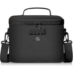 Lockable Lunch Box Bag Women Girls - Insulated Waterproof Leakproof Lightweight Reusable Cooler with Combination Lock for Work - Back to School Teacher Mothers Day Christmas Birthday Gifts (Black)