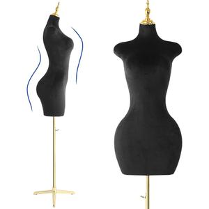 Black Velour Female Mannequin Body Tripod 26 Inches
