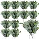 40 Pieces Artificial Eucalyptus Leaves Stems Greenery Fake Silver Dollar Eucalyptus Stems Faux Eucalyptus Plant Branches for Wedding Holiday Greens Bouquets Decoration