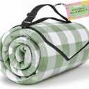 TigeJoy Extra Large Picnic Blanket Waterproof Foldable 80''x80'', Outdoor Picnic Mat Beach Blanket Sandproof for Park, Grass, Travel, Hiking, Camping Essentials, Gingham Picnic Blanket