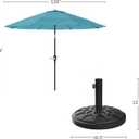 Pure Garden Patio Umbrella with Auto Tilt - 10ft Easy Crank Sun Shade with 19lb Weighted Base for Deck, Outdoor Furniture, or Pool (Blue), Large