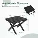 Furnimart 18" Square Foldable Side Table for Outdoor & Camping, Extra-Thick HDPE Weather-Resistant Small Coffee Table, Portable Black Outdoor End Table for Balcony Poolside Space Saving(Black)