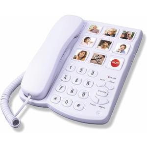 TelPal Big Button Phone with Speaker for Seniors, Corded Amplified Phone, Landline Phones with One Touch Memory for Old People, Easy to Read SOS Telephones