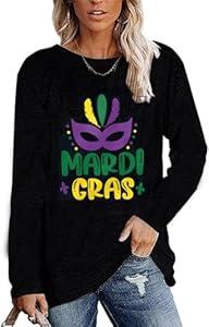 St Satricks Day Shirts Women Long Sleeve Lucky Irish Shamrock Holiday Graphic Shirts M