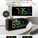 Netzu Projection Clock for Bedroom Ceiling, Alarm Clocks with 180 Rotatable Projector, Date Temperature and Weekday, Manual DST, 5 Brightness, 10 Ringtones, 4 Volumes and Snooze (RGB)