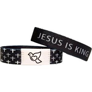 2 x Bible Verse Bracelets With NFCChristian Daily Bible Verse Bracelet for Women Men TeensWearable Scan God Scripture Bracelets Wristbands Religious Halloween Christmas Gifts (Black)