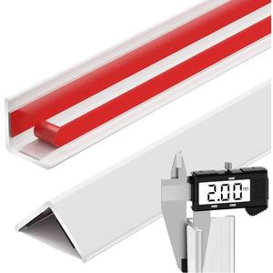 4 Pcs Aluminum Angle Corner Guards, 1" x 1" x 39.4" Metal Wall Corner Protector L-Shaped Molding Trim for Wall Door Frame Cabinet Protection Decoration, 2 mm Thickness, White